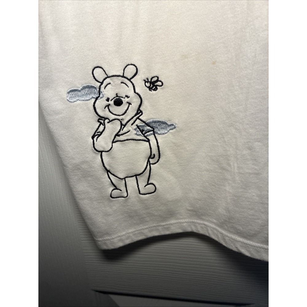Disney Women's White T-Shirt Embroidery Winnie The Poo-Eeyore Sz M - Picture 4 of 6
